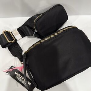 NWT LIKE DREAMS Black Out of Norm Fanny Pack Bag